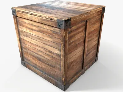 Retro Crate Collection Game Ready PBR Textures Low Poly Low-poly 3D model