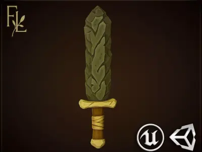 Stone Sword - Game Ready Weapon Low-poly 3D model