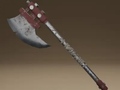 Survivalists axe PBR Low-Poly Game READY -2 Low-poly 3D model