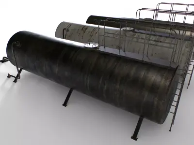 Old industrial metal tank Low-poly 3D model