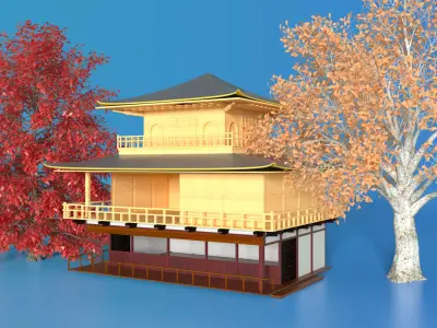  Japanese Kinkaku-ji temple  3D model