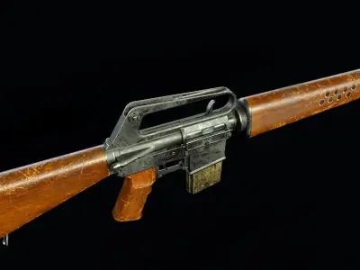 Service Rifle Low-poly 3D model Low-poly 3D model