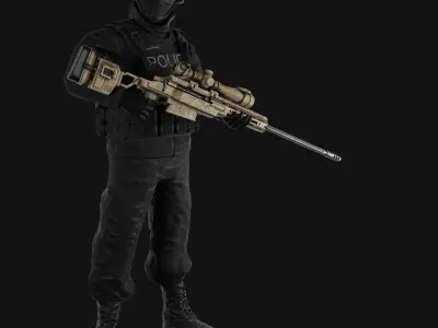 SWAT Game Character  Free low-poly 3D model