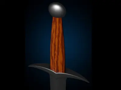 Sword from the trilogy of the Lord of the Rings movie Low-poly 3D model