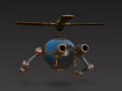 Steam Skimmer Aerial Recon Drone 3D Model Low-poly 3D model