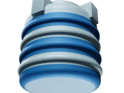 Cartoon Water Storage Tank Low-poly 3D model