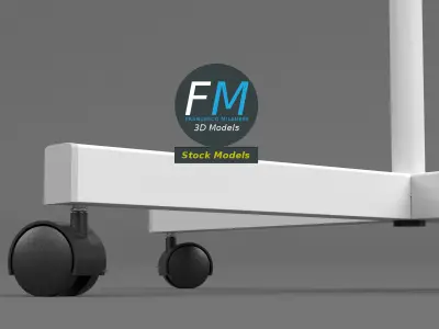 4 wheels rolling stand base 3D model