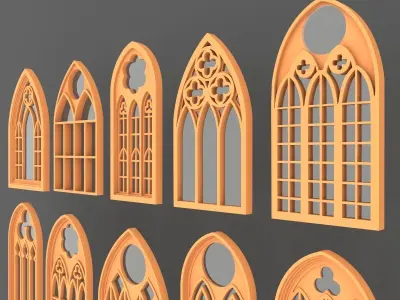 Gothic Windows Collections 3D model
