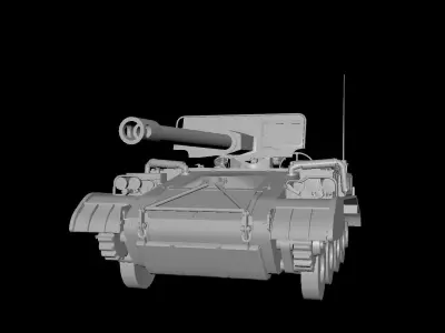 A101 M56 Tank Low-poly 3D model