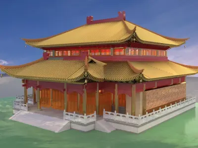 Chinese ancient house  3D model 12