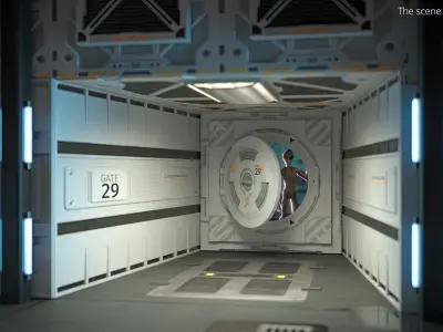 Gate 29 Sci-Fi Access Hatch White 3D model