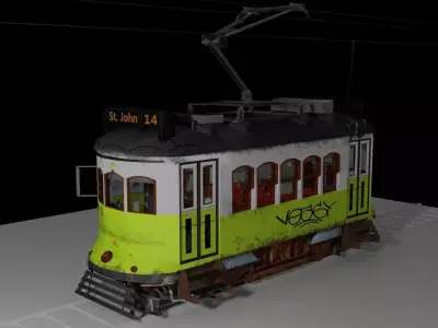 Electric Train Full Textured PBR Low-poly 3D model