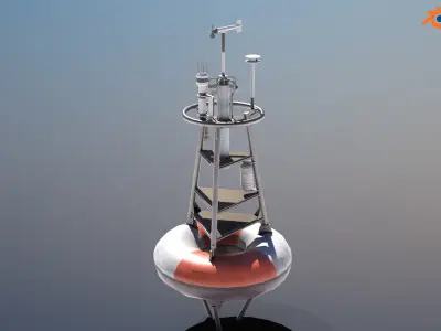 TAO Weather Data Buoy - PBR Low-poly 3D model