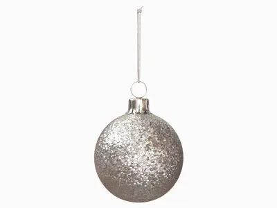 Silver Christmas Ornament Glitter 3D model