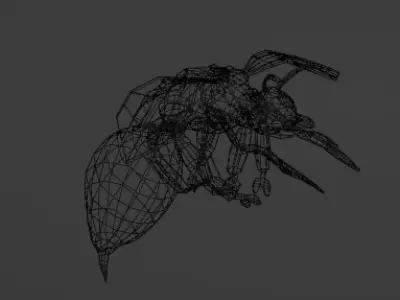 Mutated Wasp Low-poly 3D model