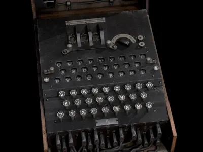 Enigma Machine Low-poly 3D model