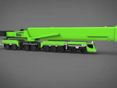 heavy mobile crane Low-poly 3D model