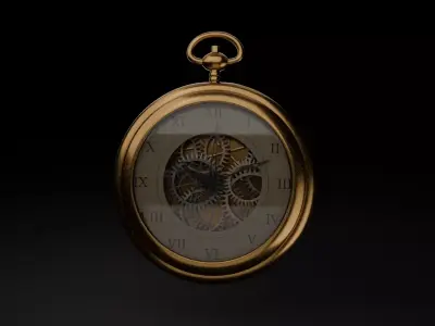 Vintage Steampunk Pocket Watch  low-Poly  Low-poly 3D model