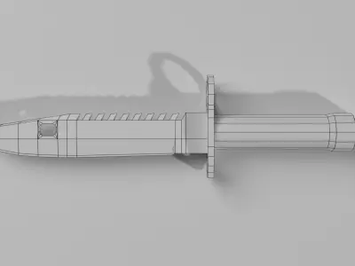 Old combat knife  Free low-poly 3D model