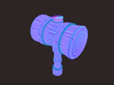 Wooden Hammer Low-poly 3D model