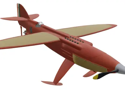 Piaggio-Pegna Pc7 Low-poly 3D model