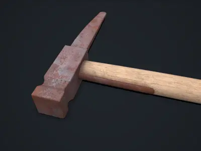 Rusty Hammer Low-poly PBR Free low-poly 3D model