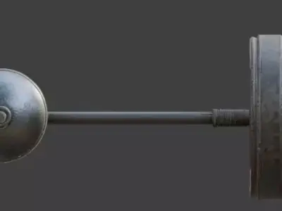 Vintage Circus Strongman Heavy Barbell 3D Model Free low-poly 3D model