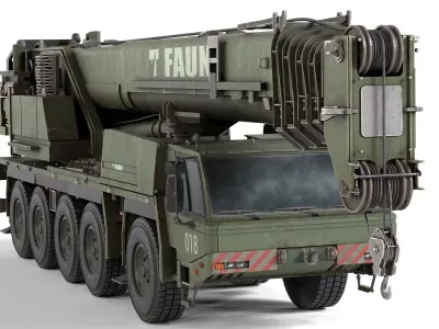 Tadano Faun ATF 100-5 Military Crane Low-poly 3D model