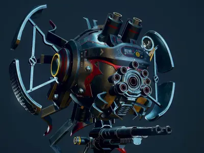 Combat Drone Low-poly 3D model