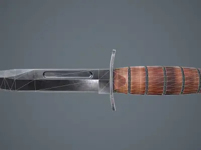 Knife Low-poly 3D model military Low-poly 3D model