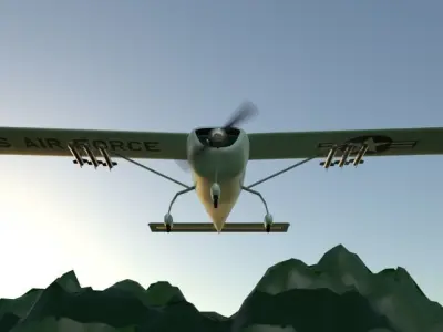Erdkampfflugzeug plane flying in sky 3D model