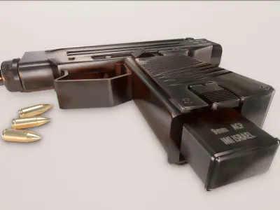 Micro Uzi Low-poly 3D model