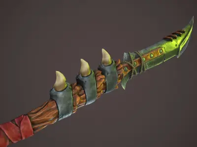 Warchif Polearm stylized game ready PBR low-poly Low-poly 3D model
