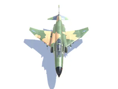 F-4 Phantom II Jet Fighter Aircraft Low-poly 3D model
