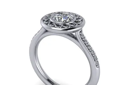 ArtNouveau decorative ring 3D print model