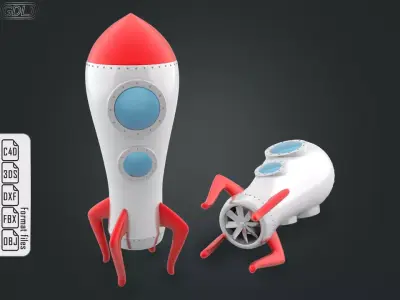 SPACE ROCKET 3D model buy