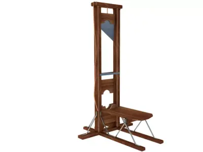 Vintage 19th Century French Guillotine 3D model