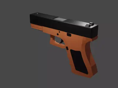Low Poly Glock Tan Free low-poly 3D model