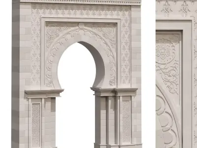 Moroccan Islamic Arch set 381 Low-poly 3D model