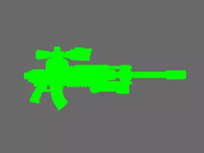 Space Knights AR Style Sniper Rifle NOHAND 3D print model
