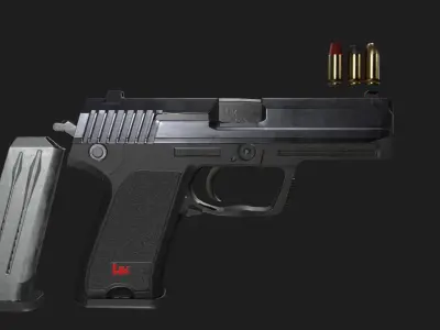 HK USP GameReady Low-poly 3D model