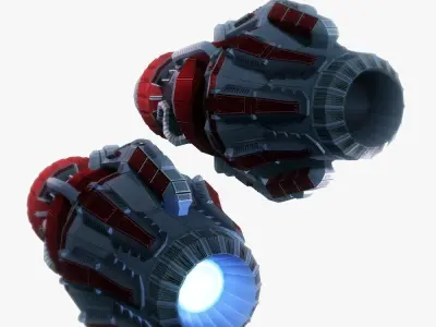 Starship huge engine 04 Sci-fi low poly Low-poly 3D model