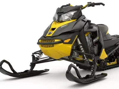 High Performance Modern Snowmobile Low-poly 3D model