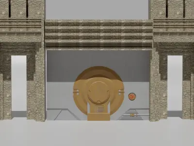 Ancient Gate Free low-poly 3D model
