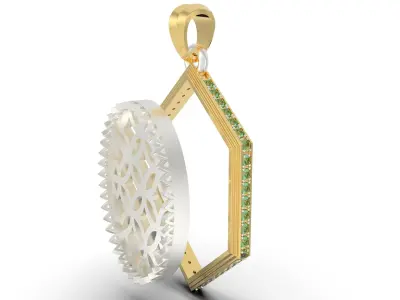 pendant with gem stones 3D print model