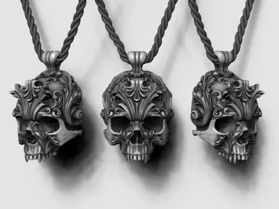 Skull ornament pedant  3D print model