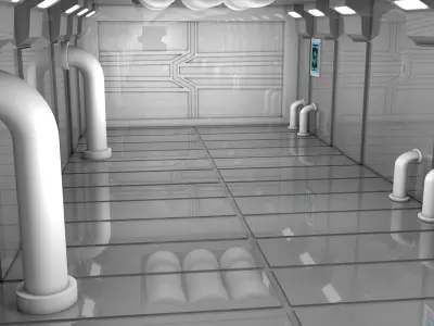 Sci Fi Corridor 3D model 164
