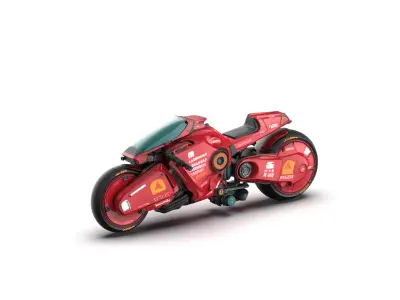 Night City Red Motorcycle Free 3D model