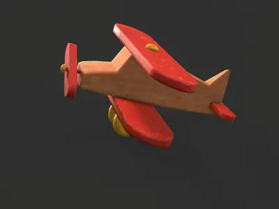 Old Toy Airplane Low-poly 3D model