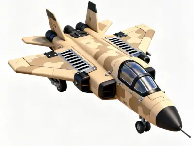 Desert Storm Tactical Jet 3D Model Low-poly 3D model